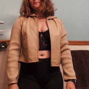 Lovely cream leather jacket, like new condition